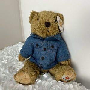 Hard‎ Rock Cafe Collectible Brown Teddybear Plush Myrtle Beach w/Jean Jacket NWT